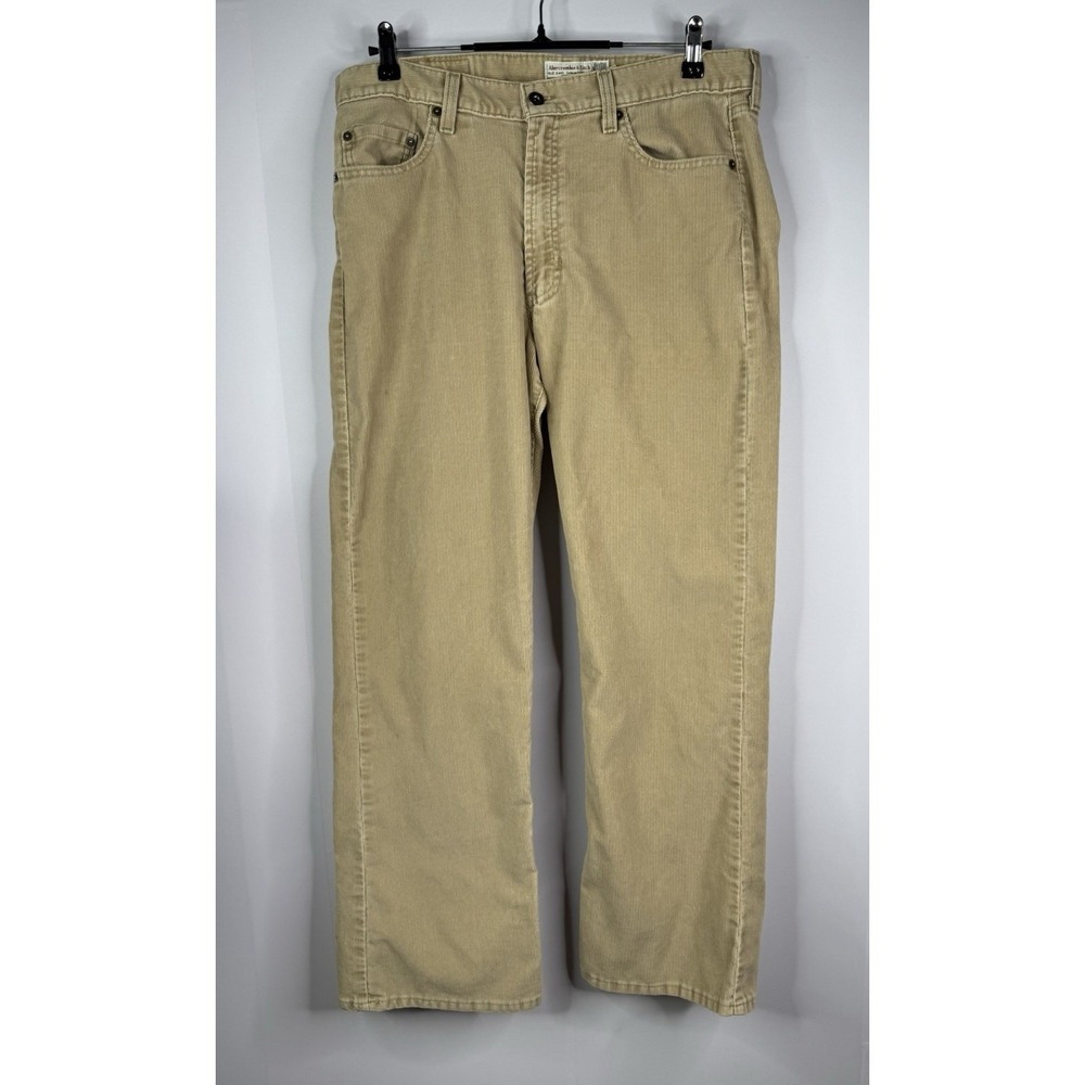 Vtg Abercrombie & Fitch Corduroy Pants USA‎ Womens Sz 12 Tan Bootcut FLAW